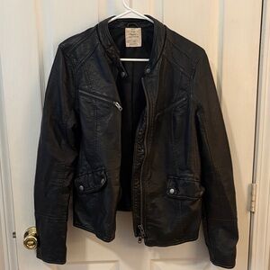 We the Free Black Leather Jacket